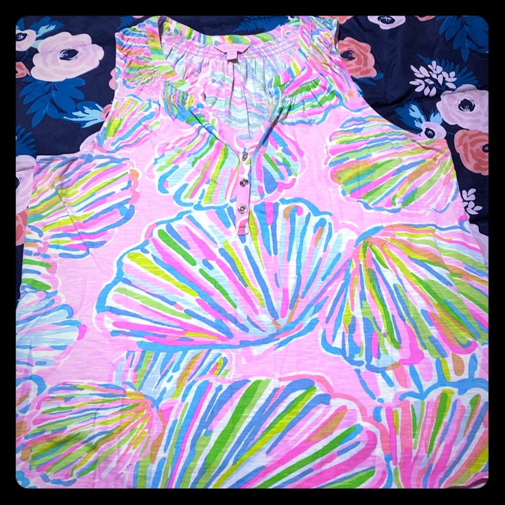 Lilly Pulitzer Essie tank XL shellebrate